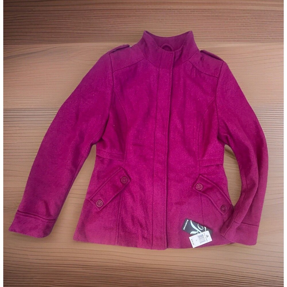 Rampage Raspberry Peacoat Jacket Women’s Large Button Front Winter Coat NWT